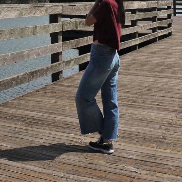 ZARA Wide Leg Light Wash Jeans, 70s Collection - Picture 3 of 3